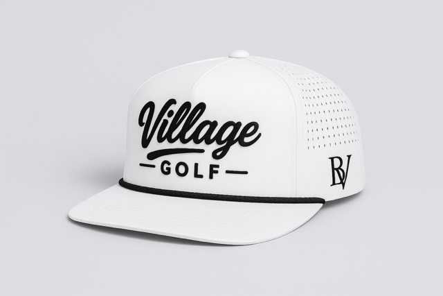 Village Golf – Classic Rope Hat – White & Black