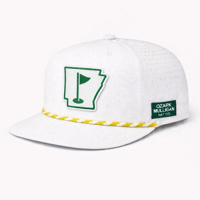Ozark Mulligan AR Golf Hat – White Yellow Rope