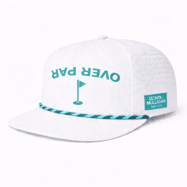 Ozark Mulligan – Over Par Hat – White & Teal