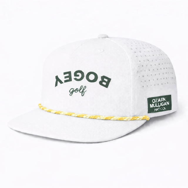 Ozark Mulligan “Bogey Golf” Hat – White, Green & Yellow