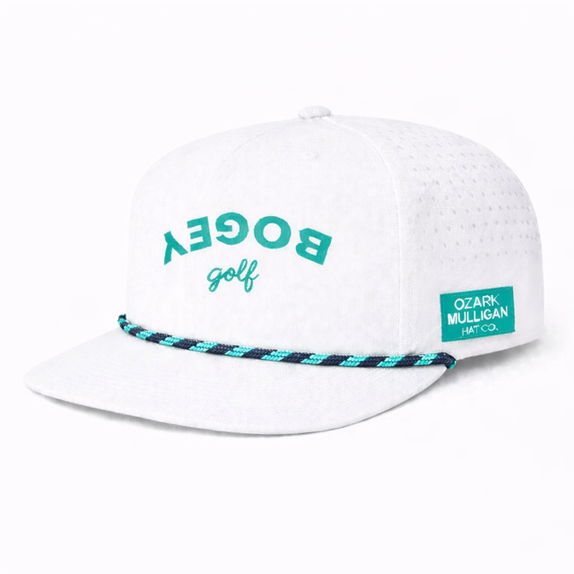 Ozark Mulligan “Bogey Golf” Hat – White & Teal