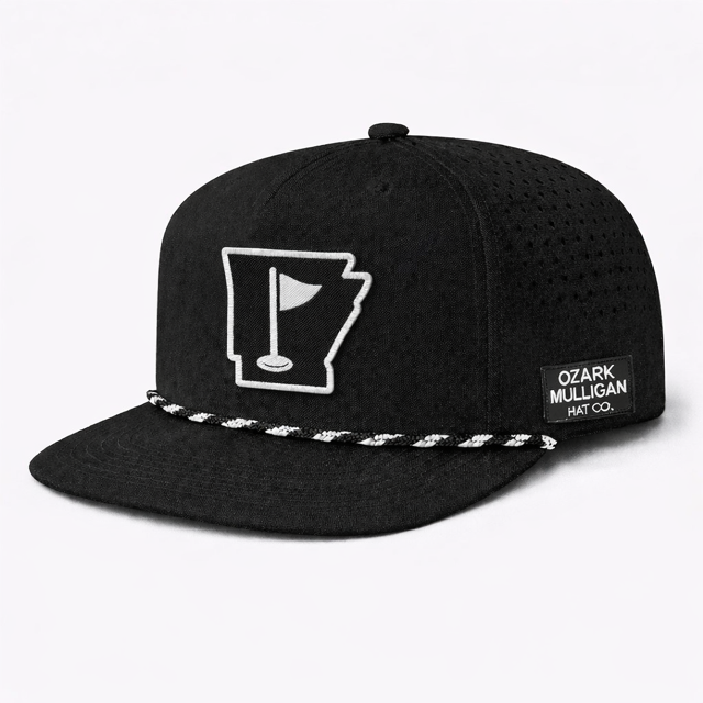 Ozark Mulligan AR Golf Hat – Black & White