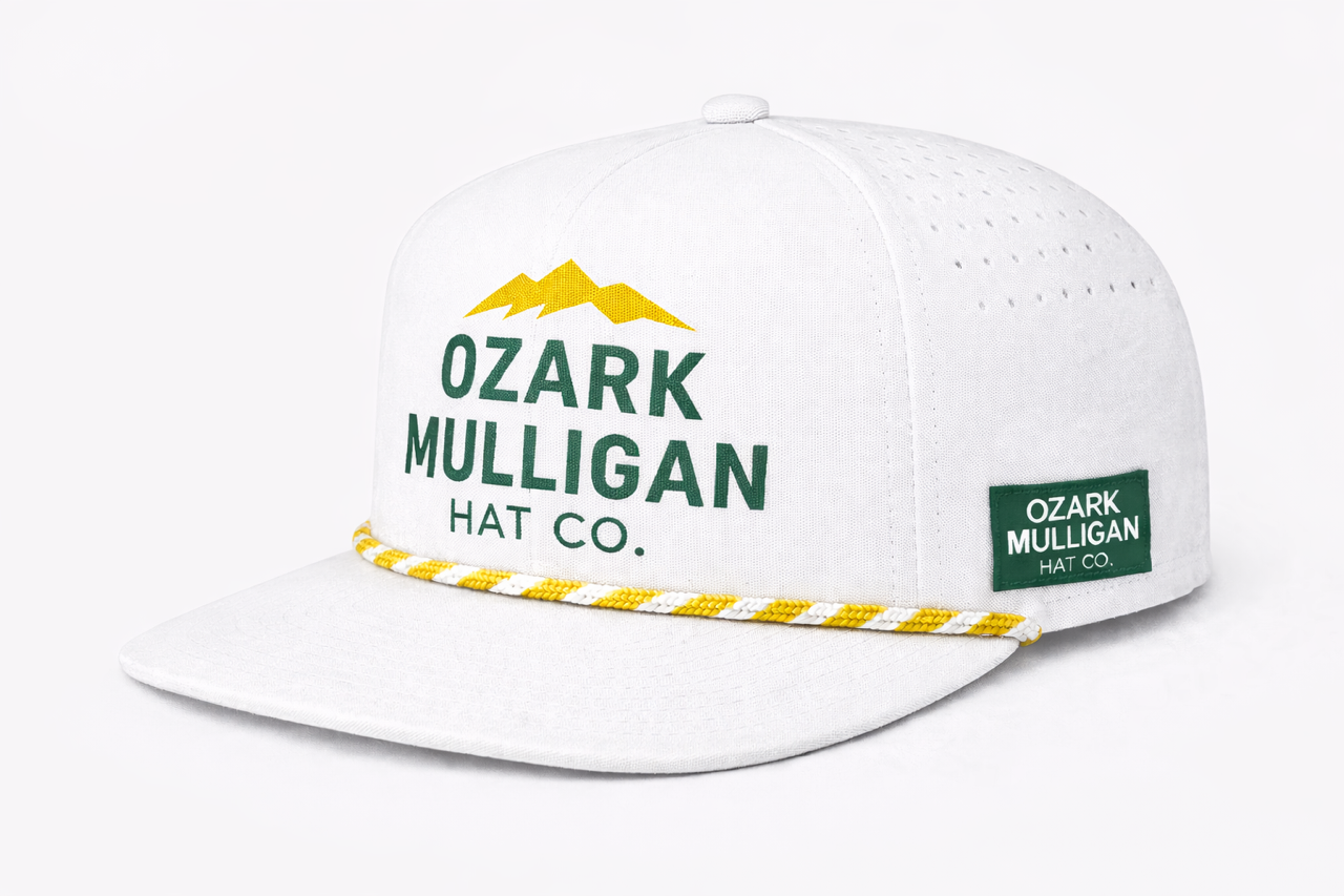 Ozark Mulligan Classic Rope Hat – White, Green, & Yellow