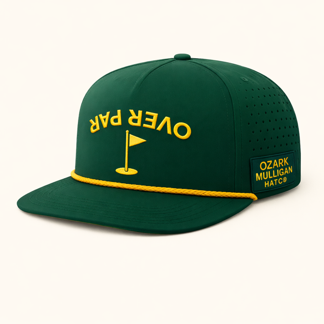 Ozark Mulligan – Over Par Hat – Green & Yellow Solid Rope