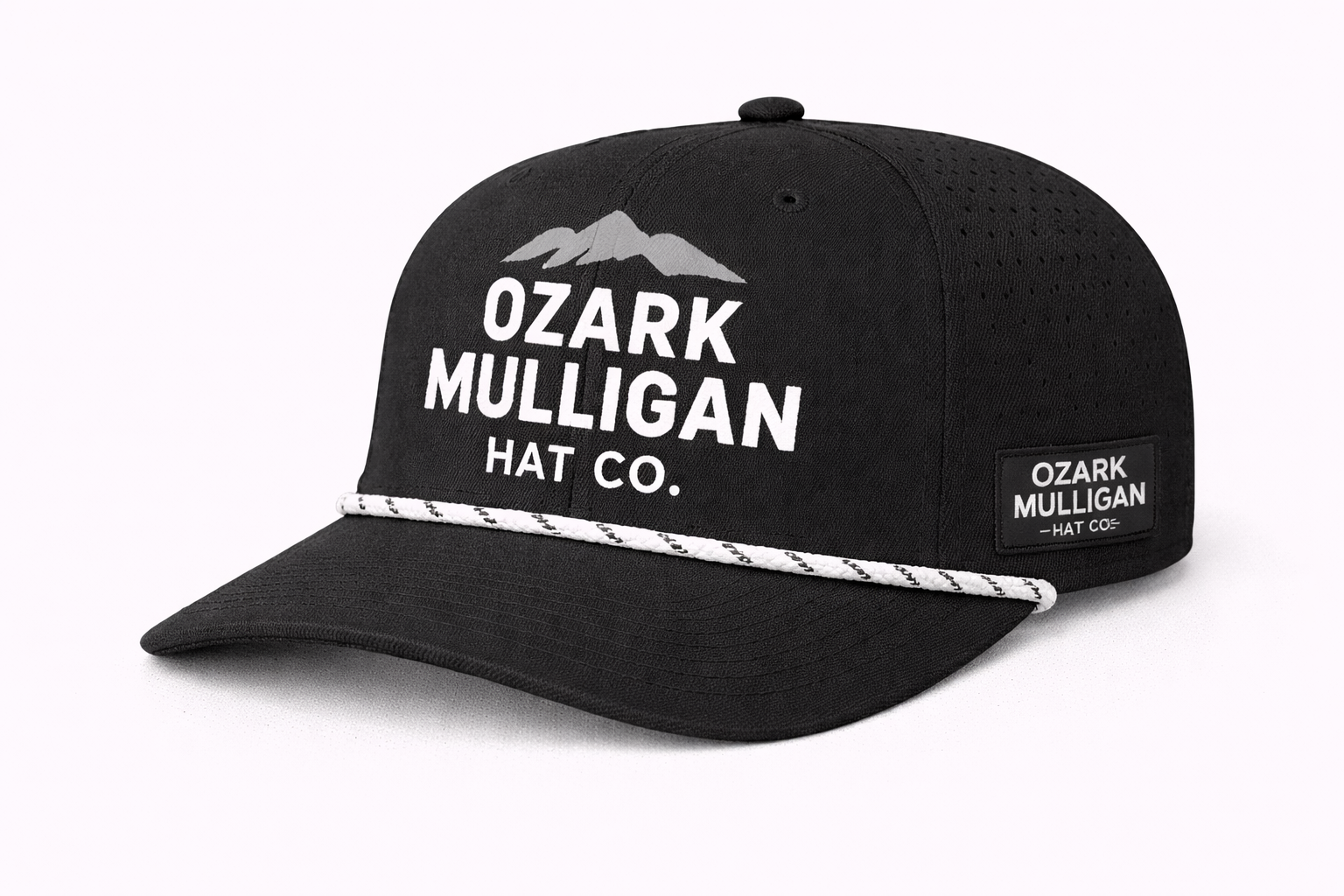 Ozark Mulligan Classic Rope Hat – Black & White