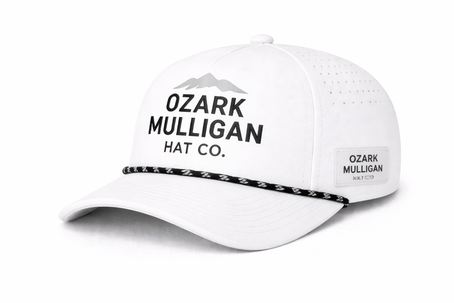 Ozark Mulligan Classic Rope Hat – White & Black