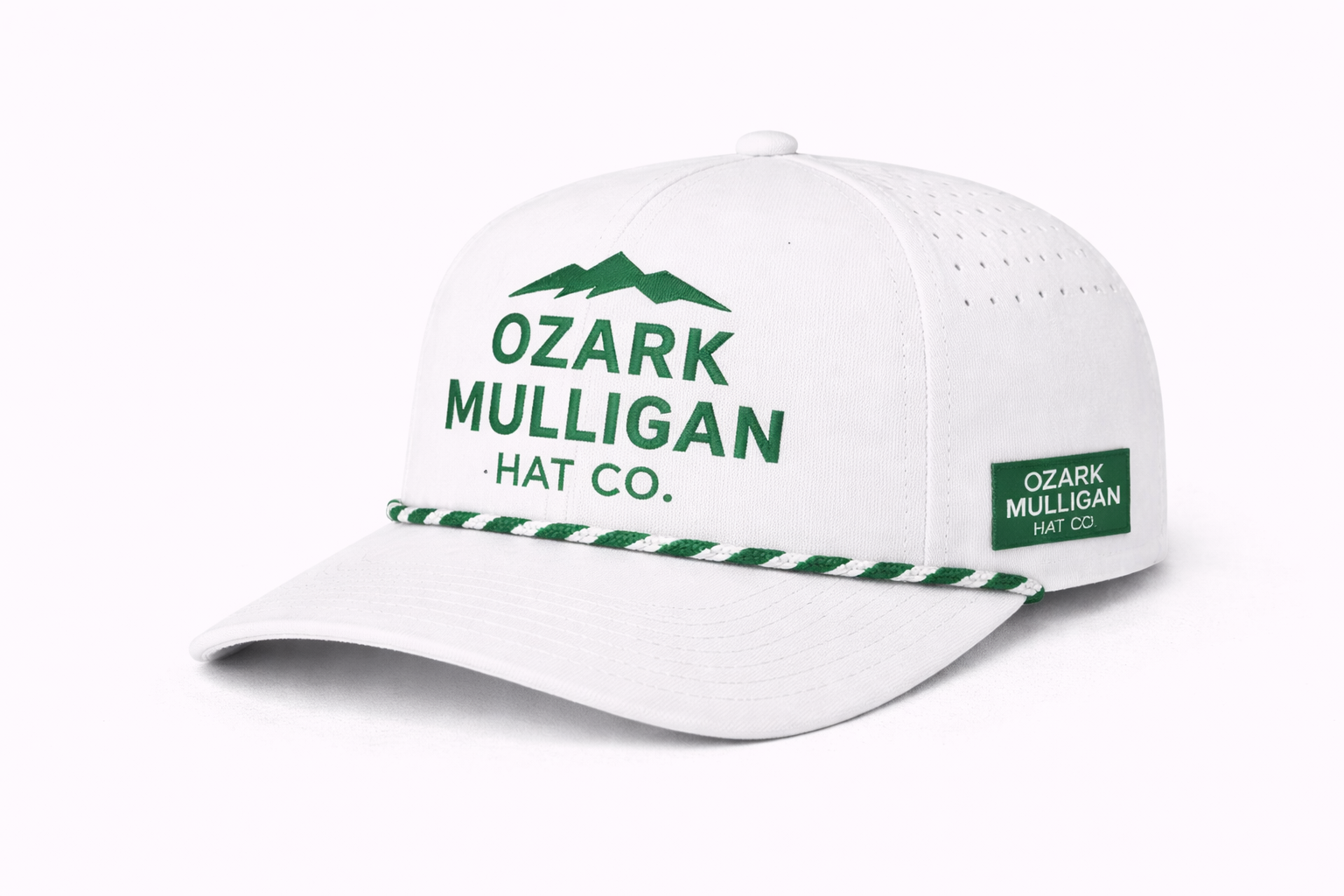 Ozark Mulligan Classic Rope Hat – White & Green