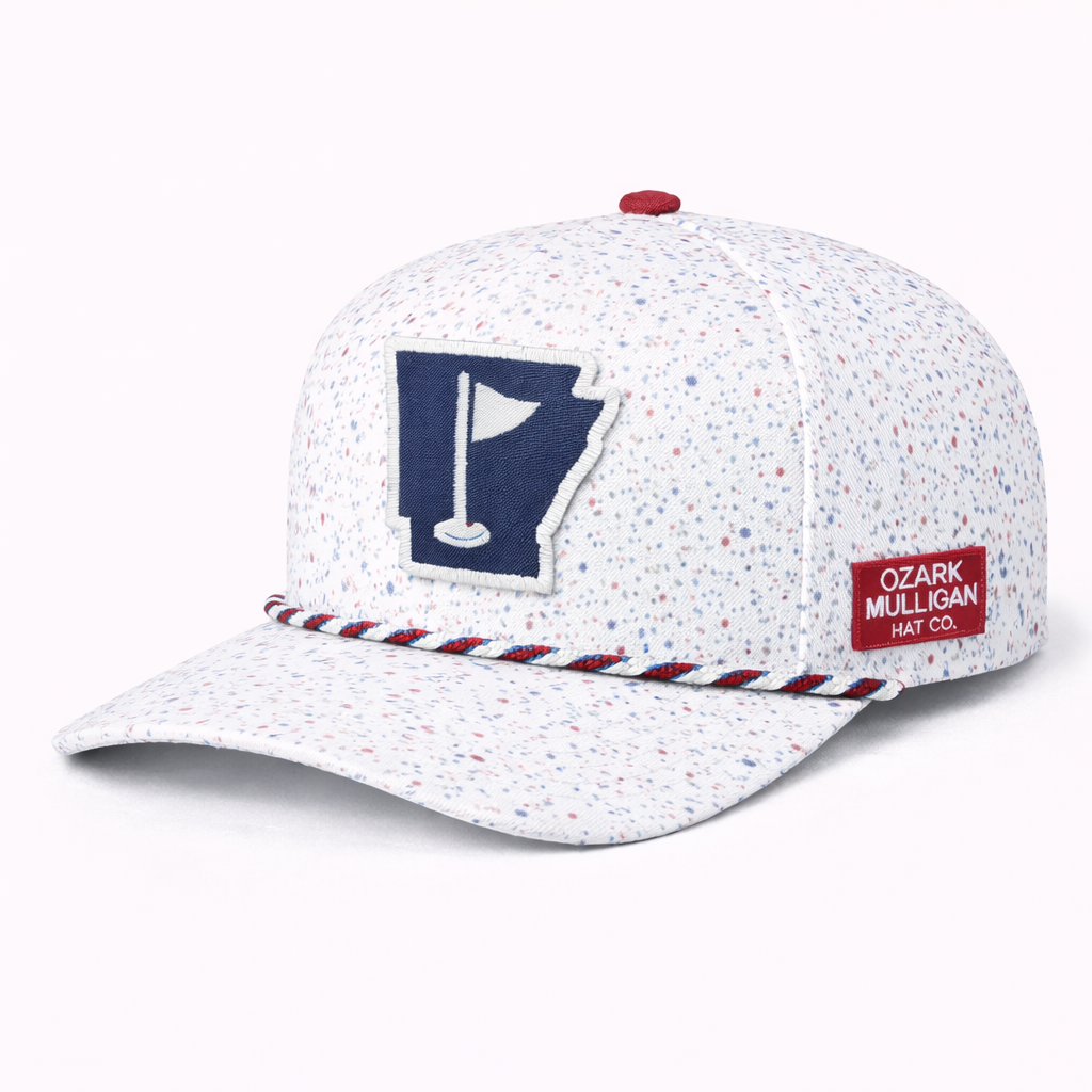 Ozark Mulligan AR Golf Hat – Patriot Paint Splatter