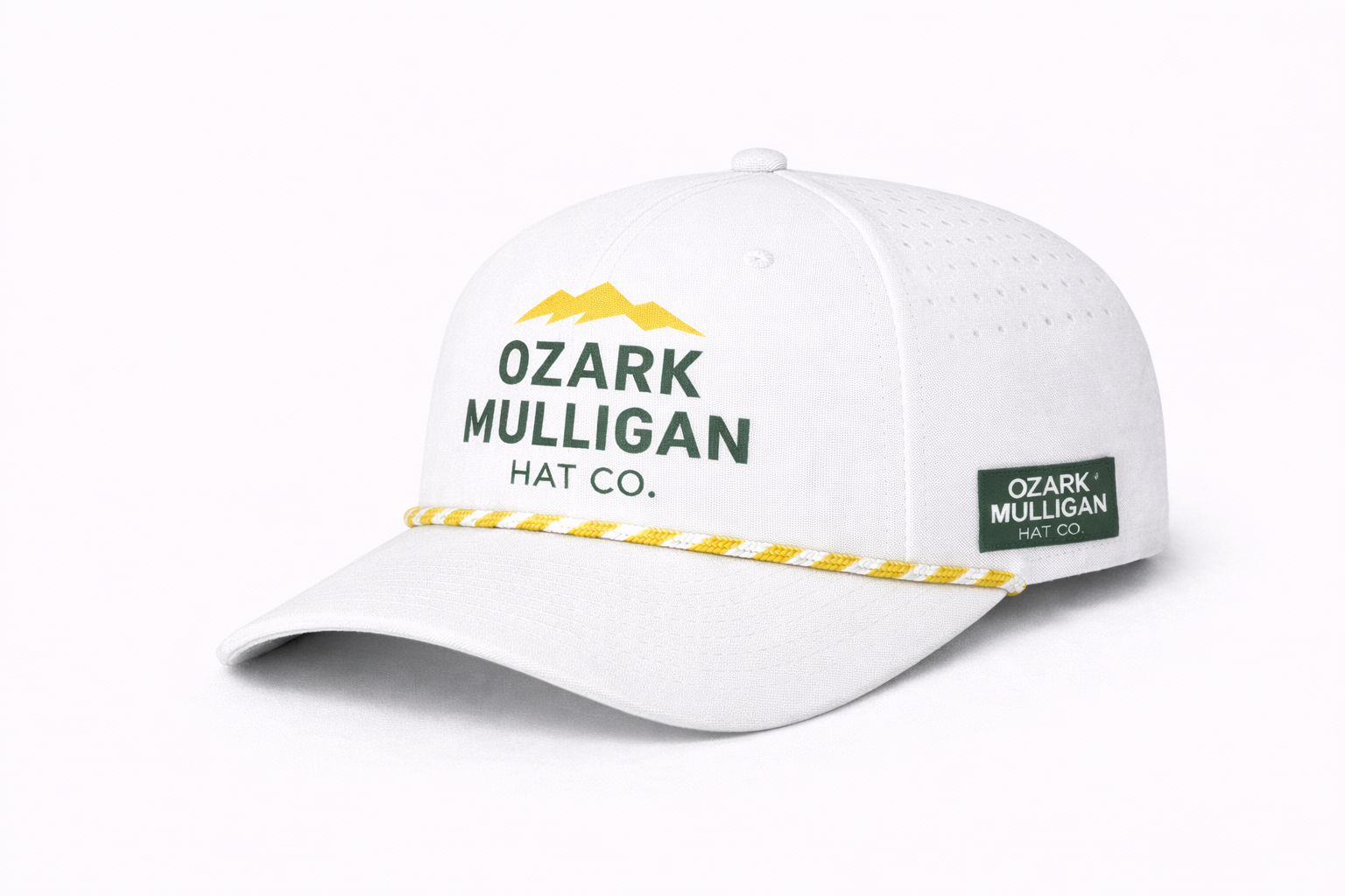 Ozark Mulligan Classic Rope Hat – White, Green, & Yellow