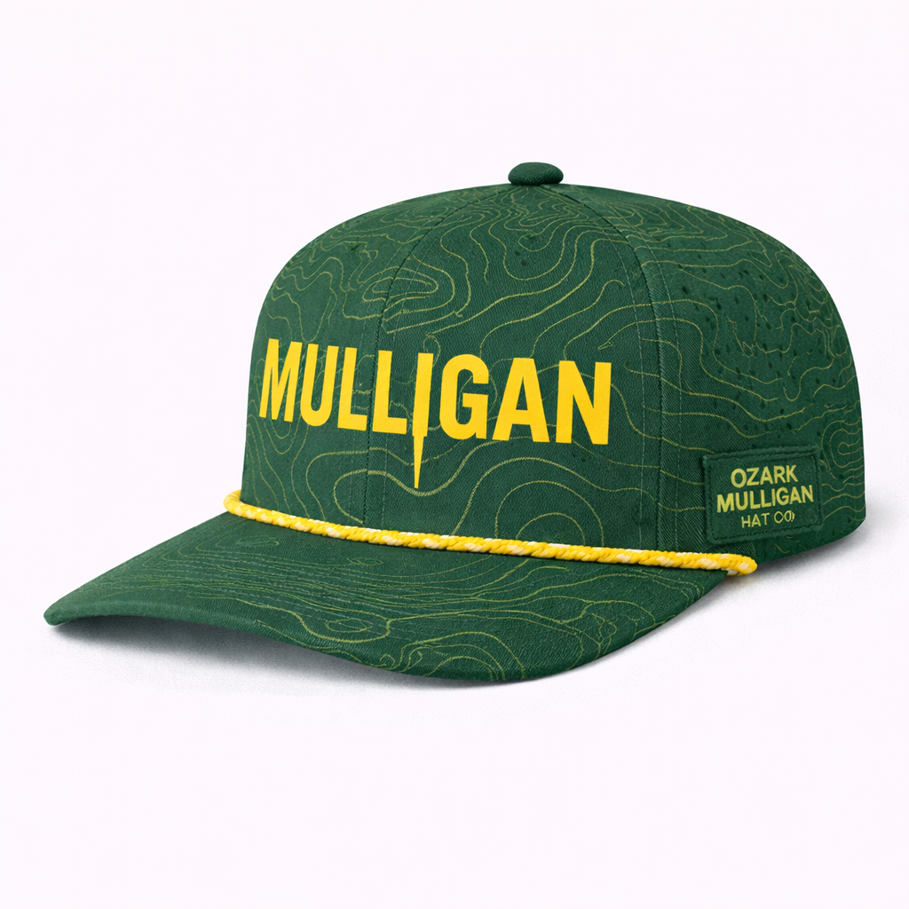 Ozark Mulligan – Mulligan Topo Hat – Green & Yellow